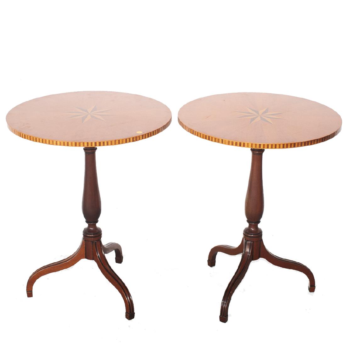 Antique Marquetry Inlaid Round Tables (1 of 4)