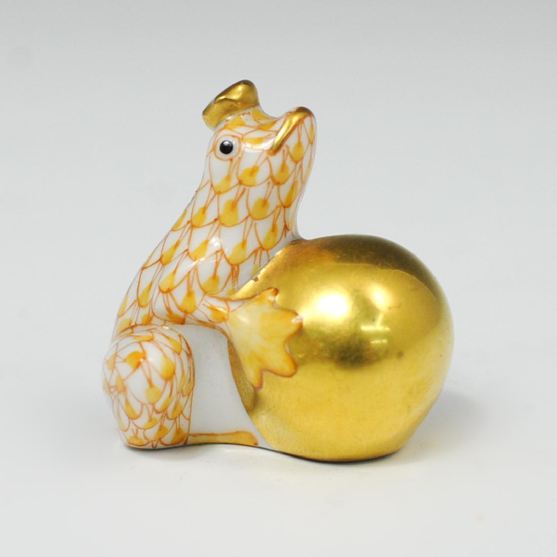 Herend Porcelain Green Fishnet "Frog Prince" (1 of 3)