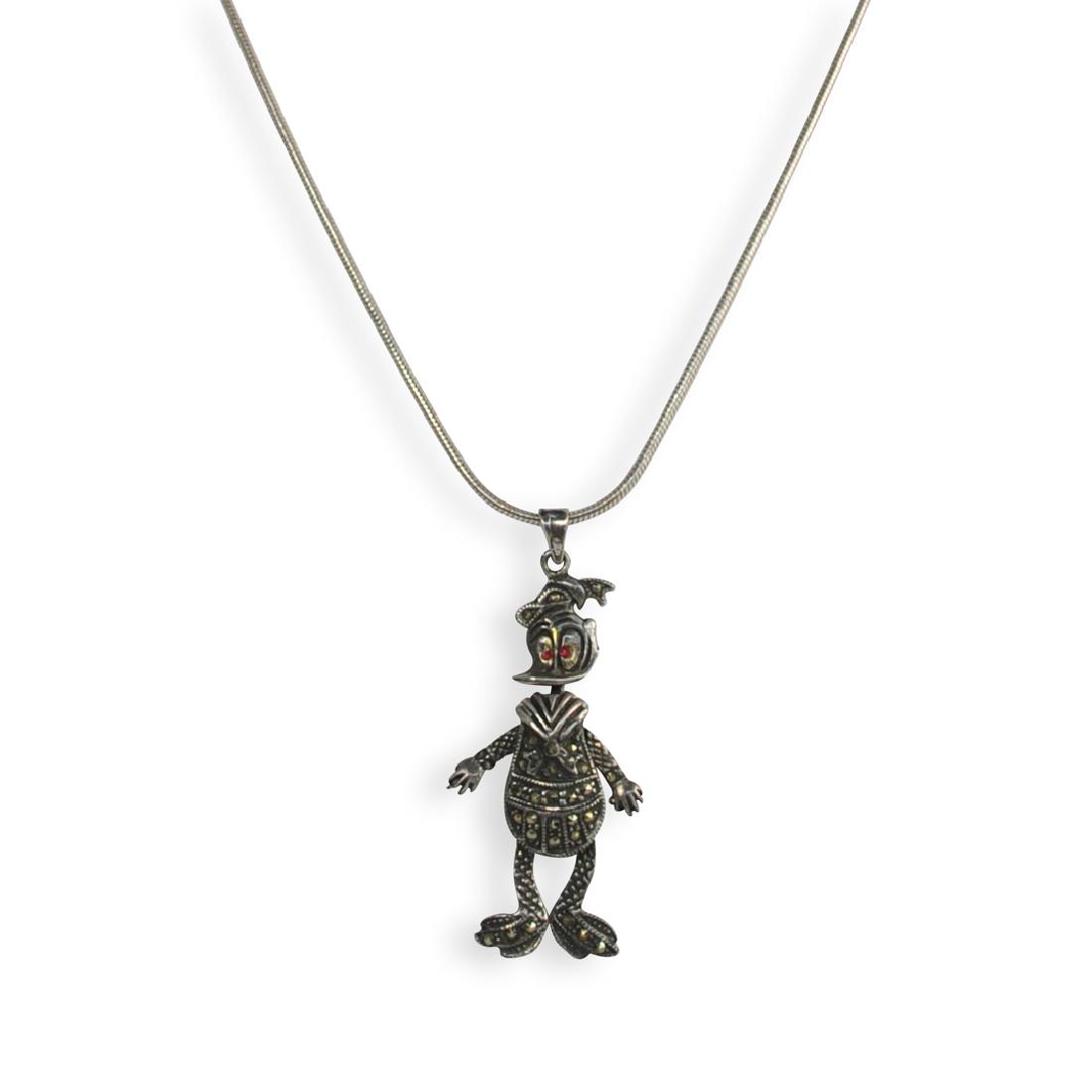 Sterling Silver Donald Duck Charm Necklace (1 of 2)