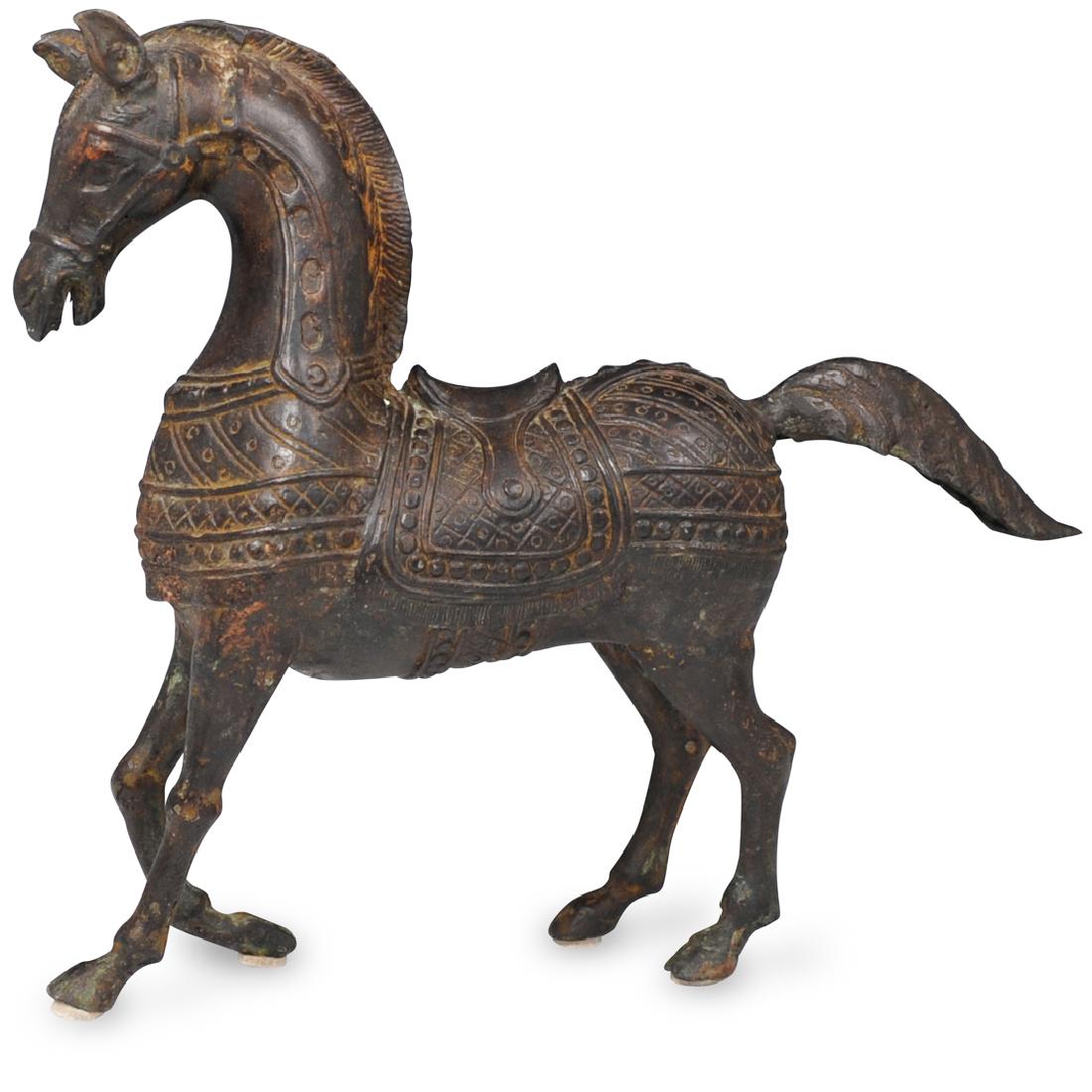 Chinese Cast Bronze Horse Sculpture (1 of 5)