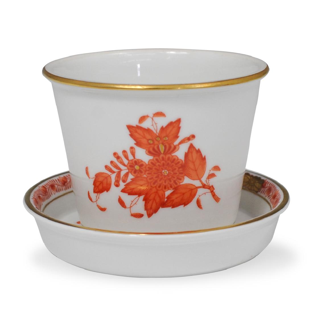 Herend "Chinese Bouquet" Pot and Saucer (1 of 3)