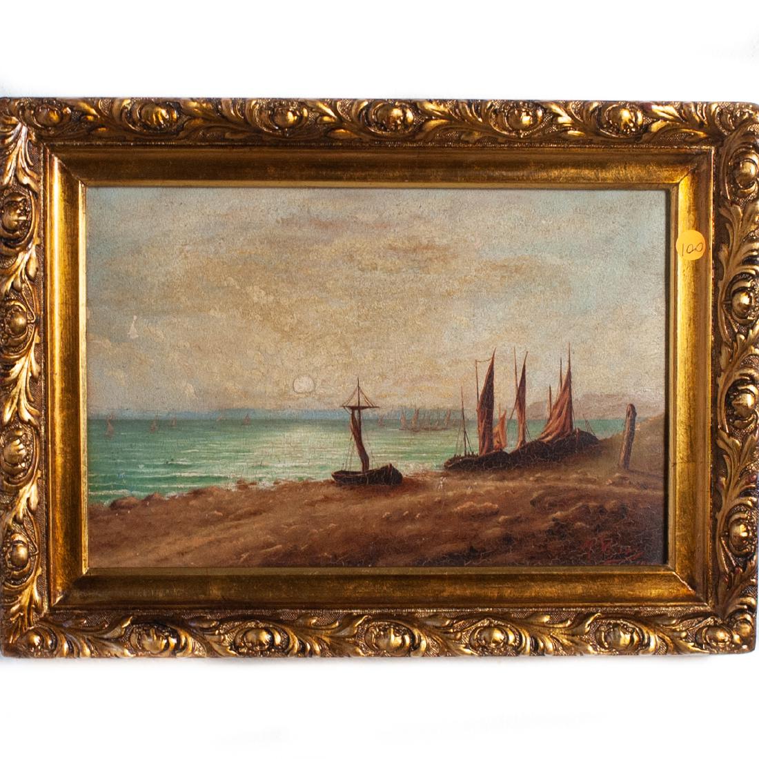Antique Signed Oil on Panel Signed:" M. Voss" (1 of 3)
