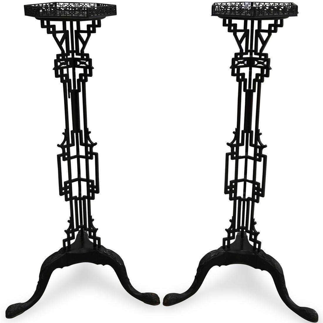 Pair of Chinese Carved Pedestal Stands (1 of 6)