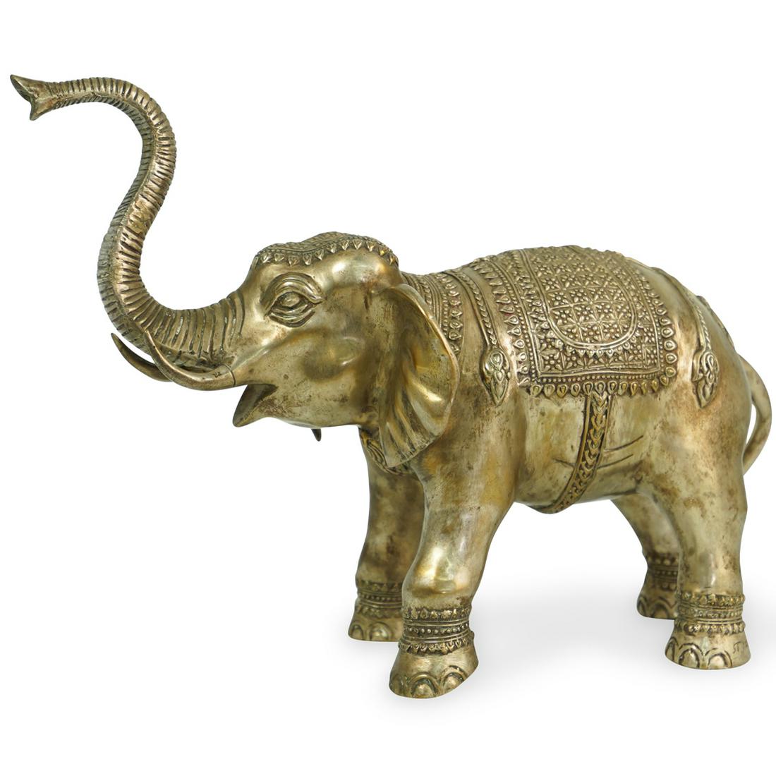 Vintage Indian Silver Bronze Elephant (1 of 5)