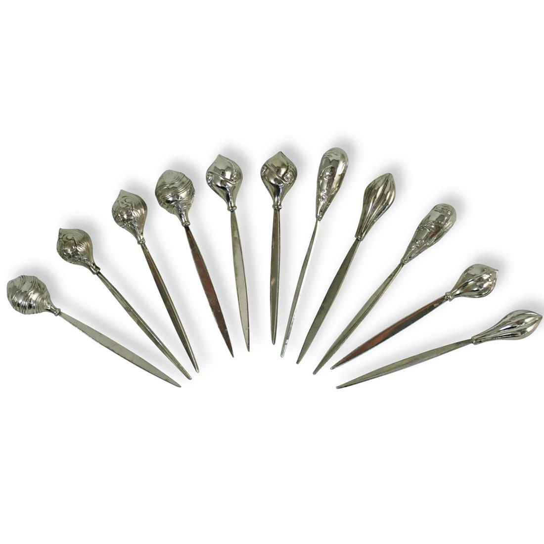 (11 Pc) Sterling Silver Cocktail Picks (1 of 4)