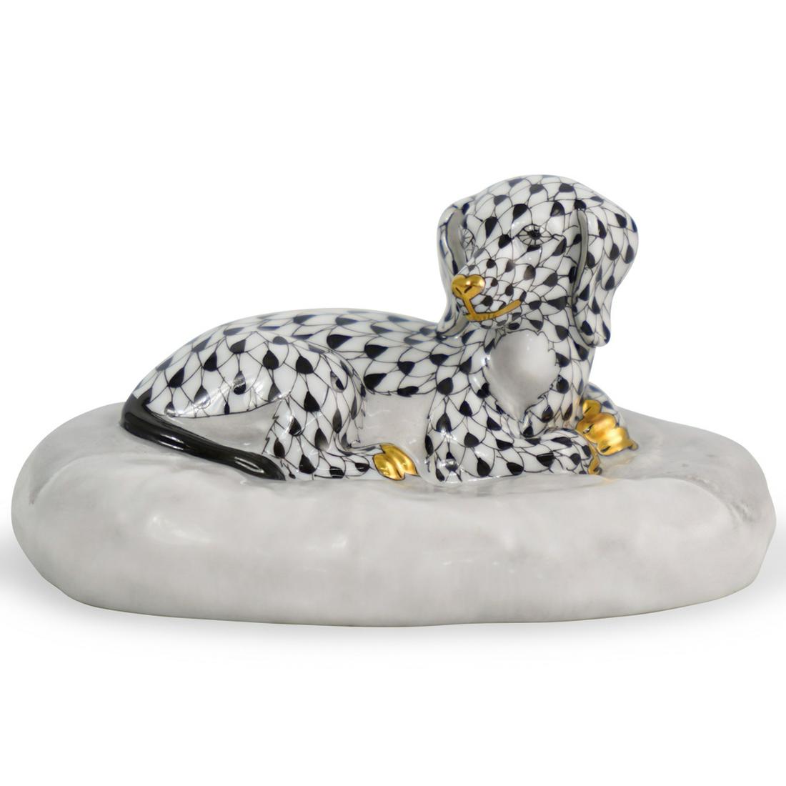 Herend "Black Fishnet" Dog Porcelain (1 of 3)