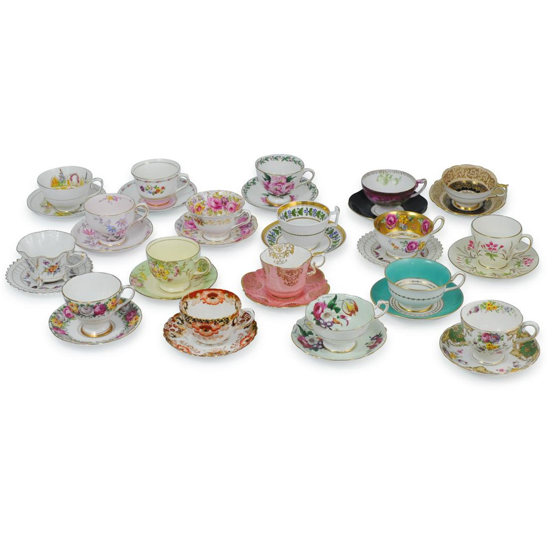 (18 Pc) Fine Porcelain Tea Cups and SaucersÃ‚ (1 of 11)