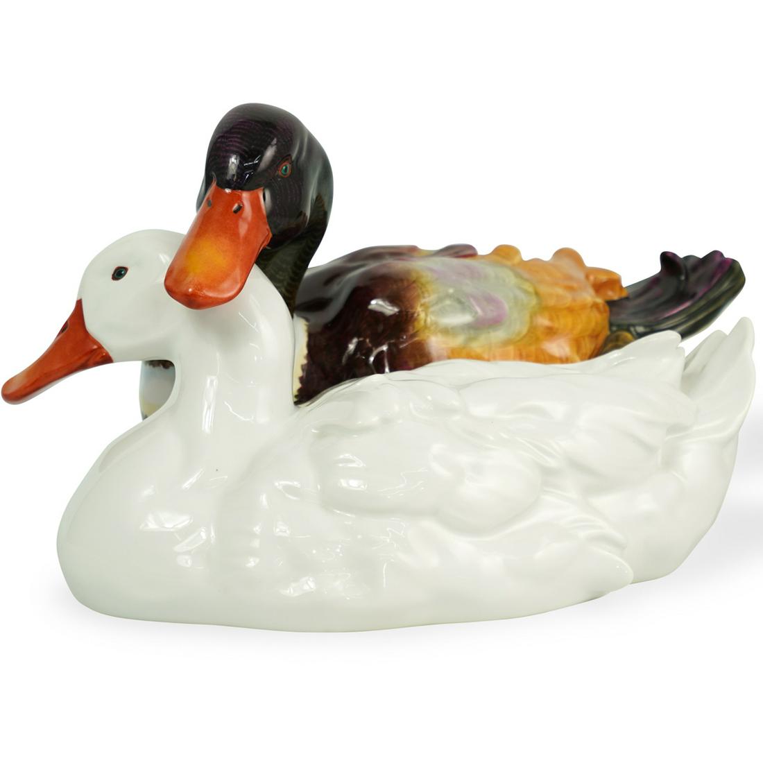 Herend Porcelain Double Duck Figurine (1 of 4)