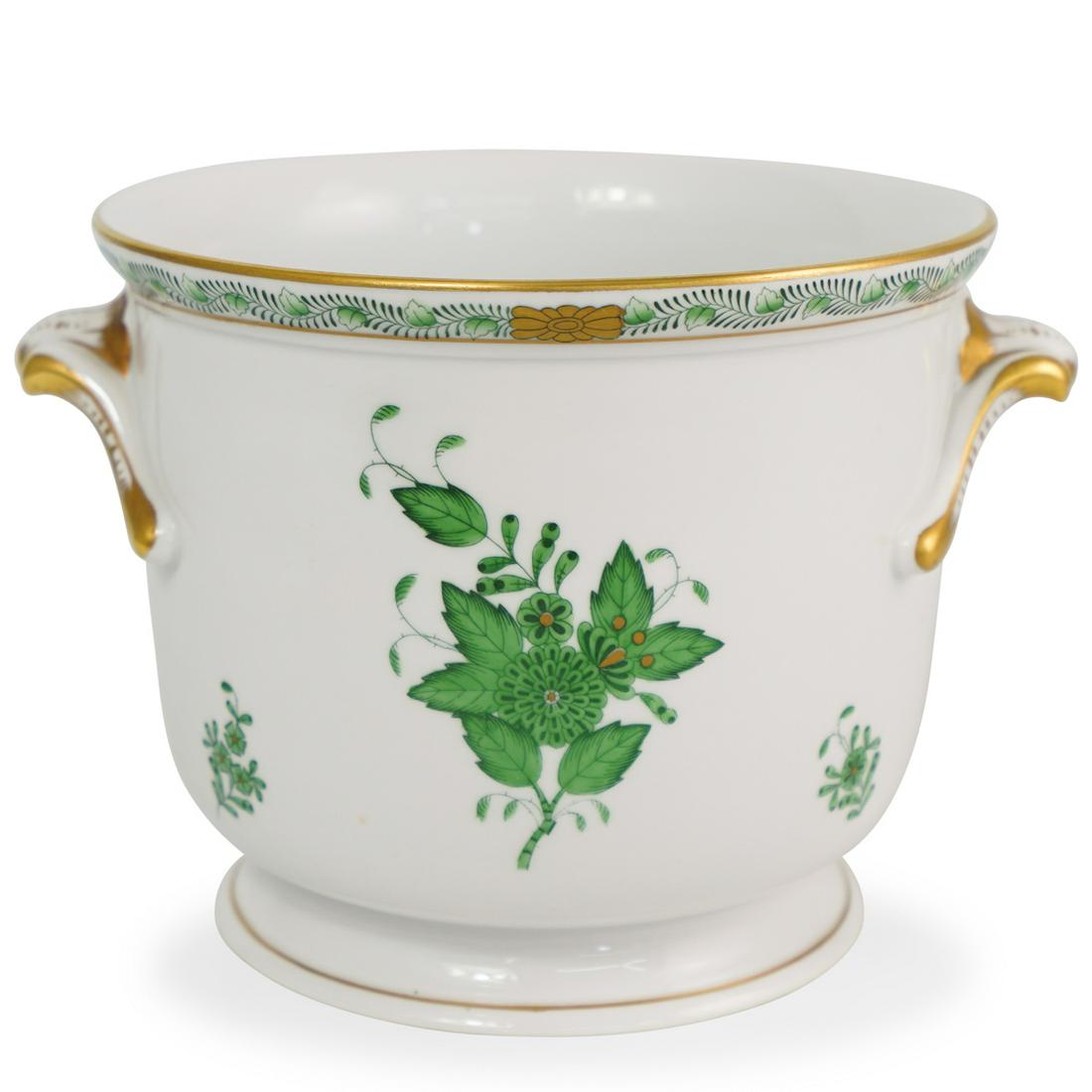 Herend Porcelain "Apponyi Verte" Cache PotÃ‚ (1 of 5)