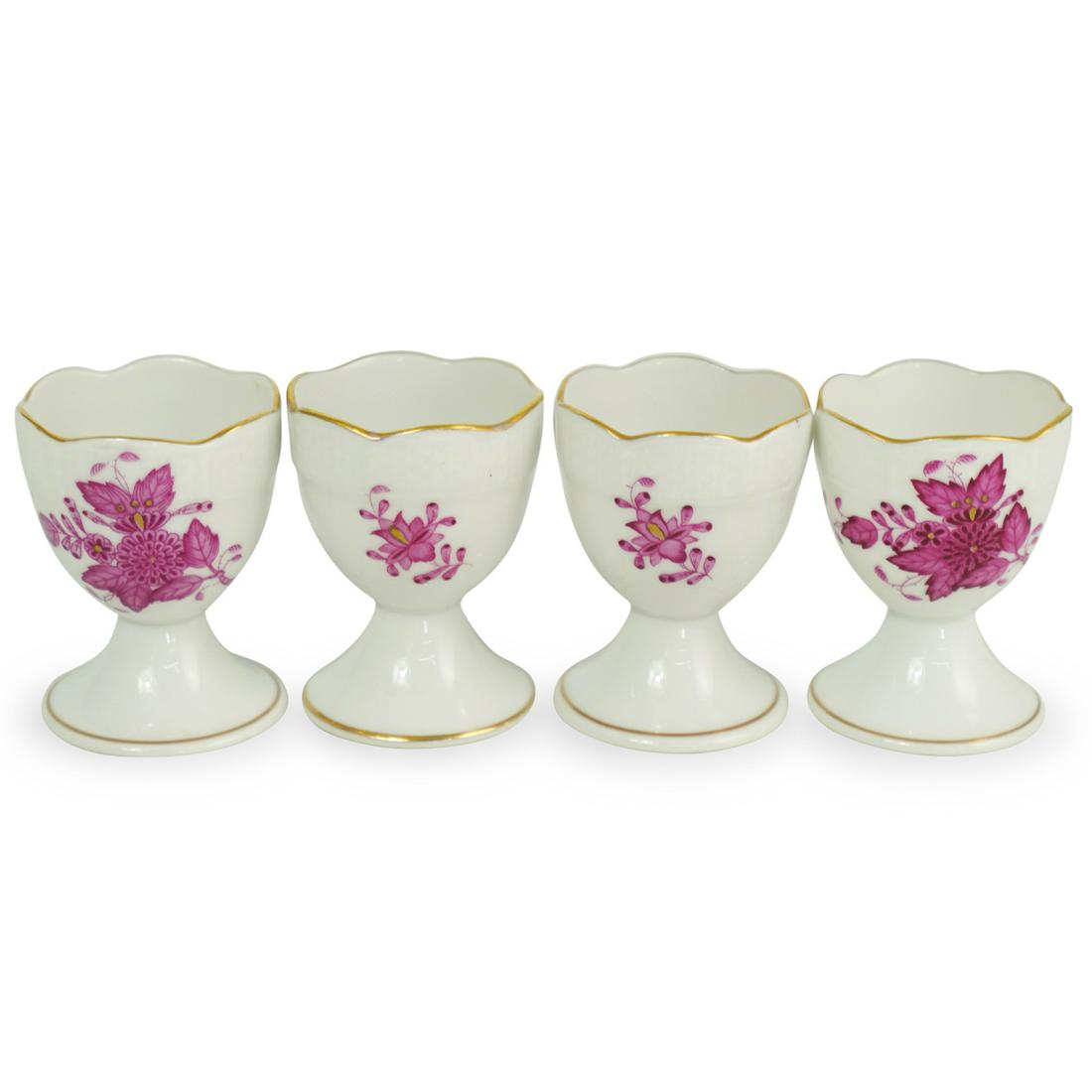 (4 Pc) Herend Porcelain "Chinese Bouquet" Chalice Cups (1 of 4)