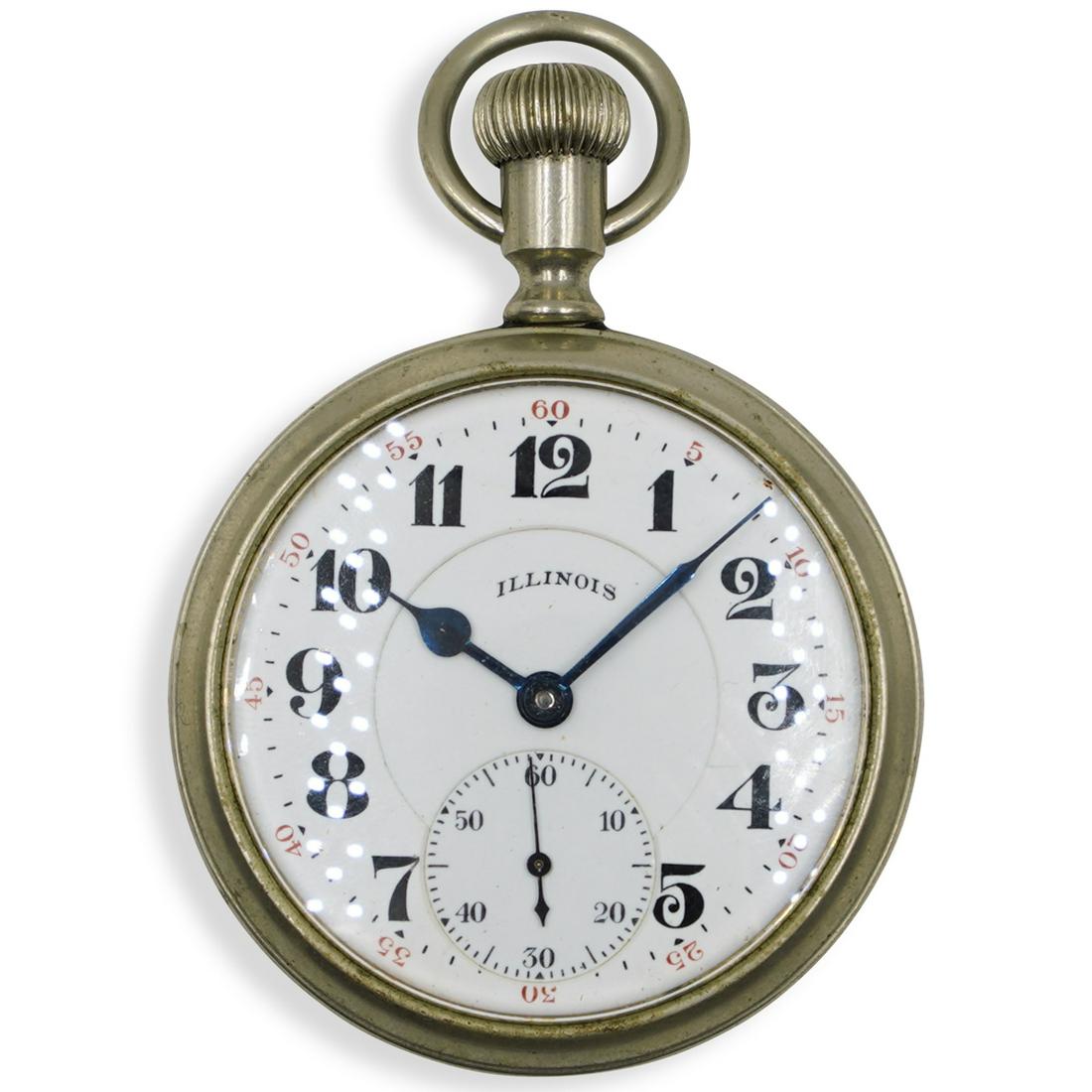 Illinois Open Face Pocket Watch (1 of 4)