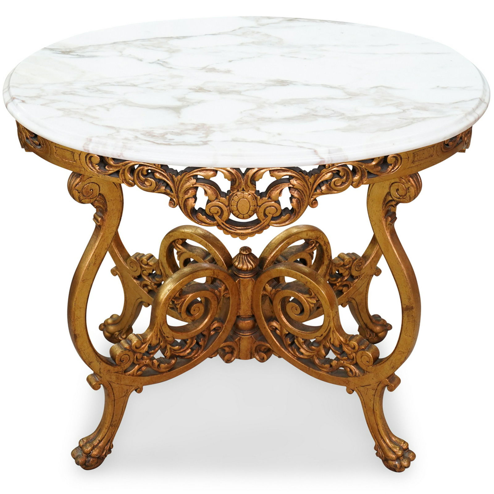 Carved Giltwood and Marble Console Table (1 of 5)