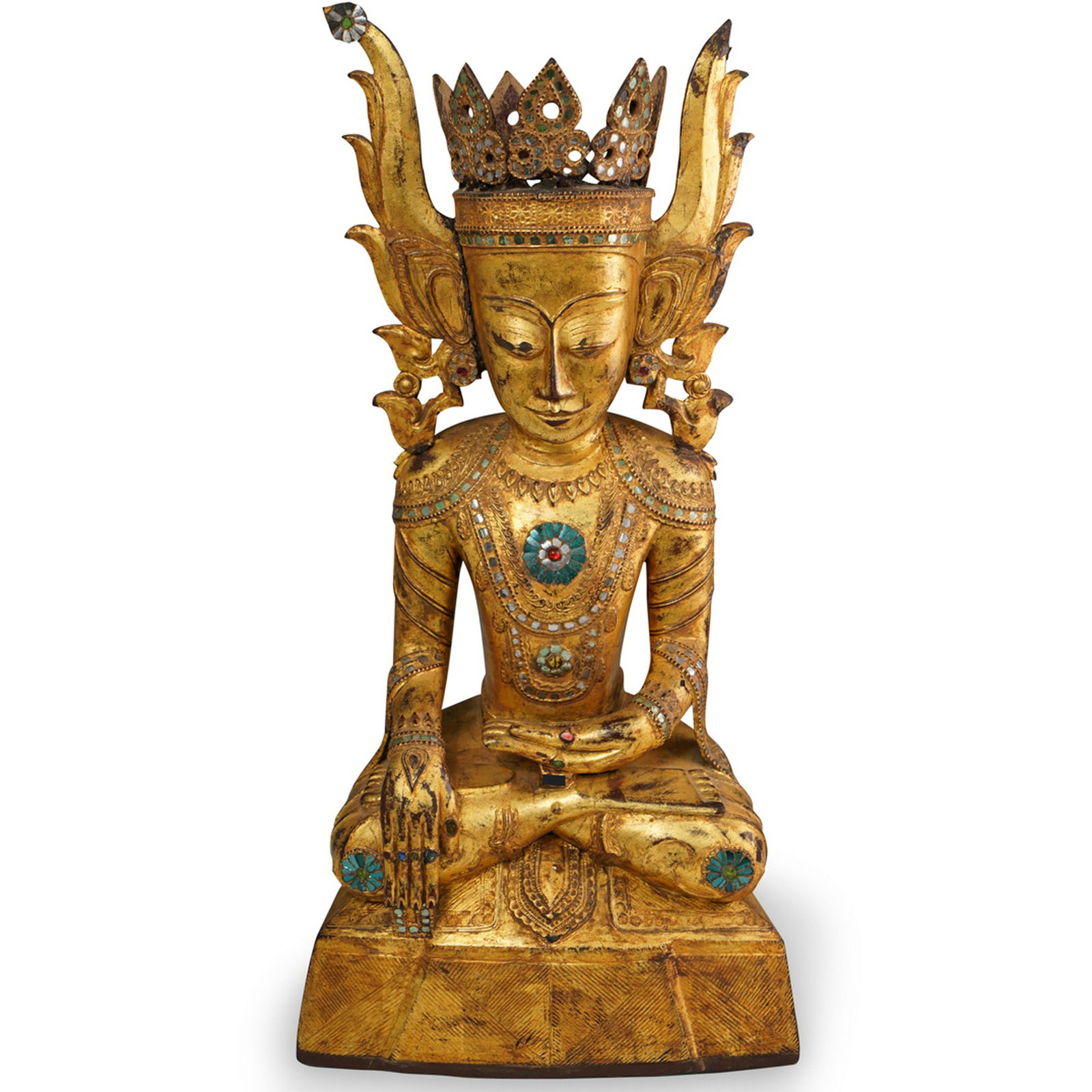 Thai Gilt wood Figure of Seated Buddha (1 of 8)