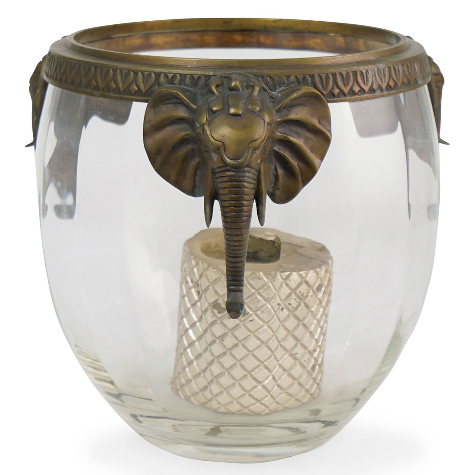 Glass Bowl with Bronze Handle (1 of 5)