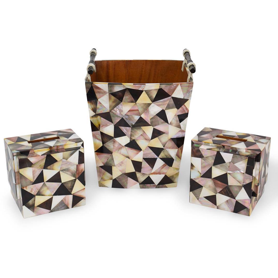 (3 Pc) R and Y Augousti Mother of Pearl Home Decor (1 of 5)