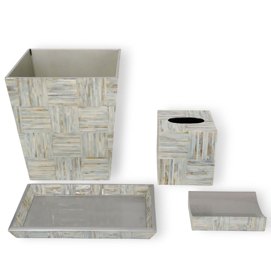 (4 Pc) Oggetti Mother of Pearl Inlaid Home Decor (1 of 6)