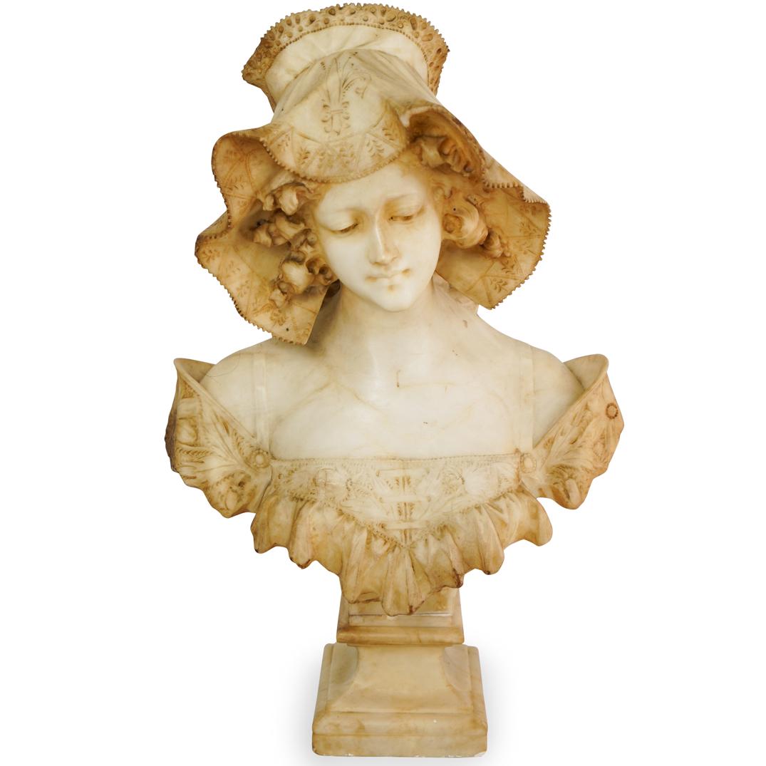 Alabaster Carved Female Bust (1 of 7)