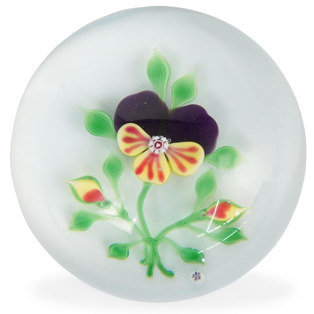 Baccarat Pansy Crystal Paperweight (1 of 3)