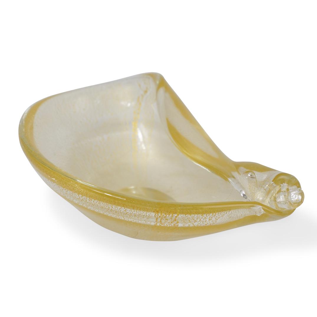 Signed Gold Flecks Shell Shaped Dish (1 of 4)