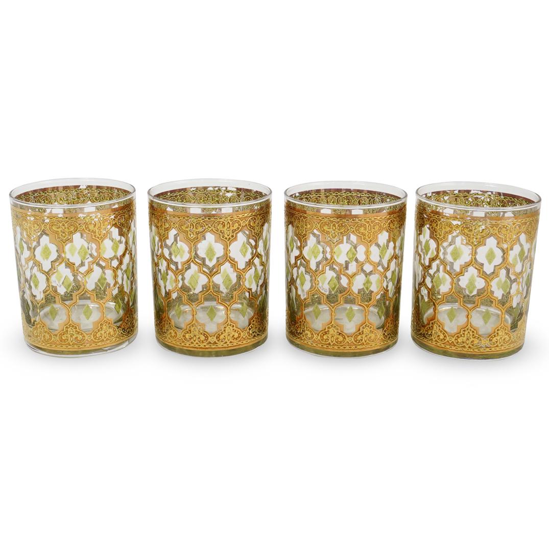 (4 Pc) Vintage Curvel Valencia 22K Glassware (1 of 3)