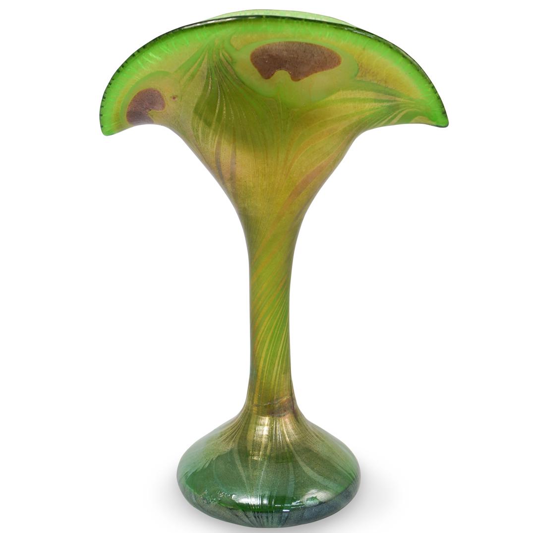 Studio Art Glass Peacock Feather Vase (1 of 5)