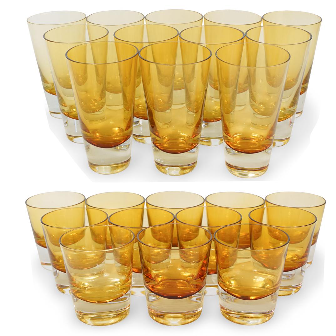 (24 Pc) Everyday Amber Glass Cup Set (1 of 4)