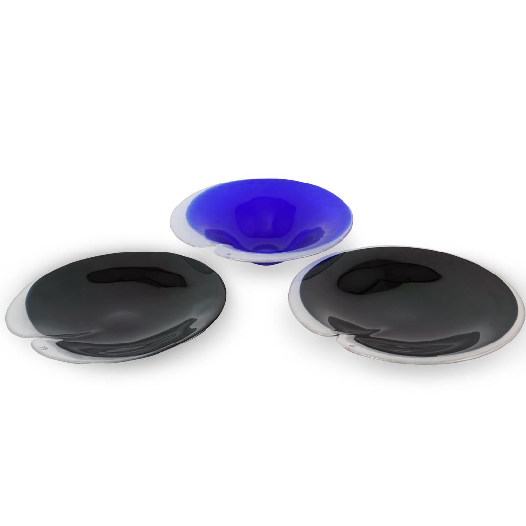 (3 Pc) Mats Jonasson Crystal Serving Bowls (1 of 4)