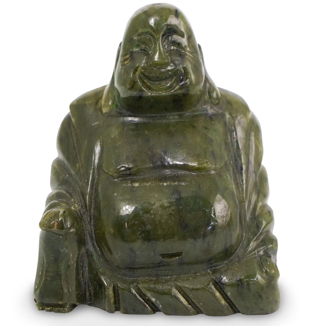 Chinese Carved Spinach Jade Buddha (1 of 3)