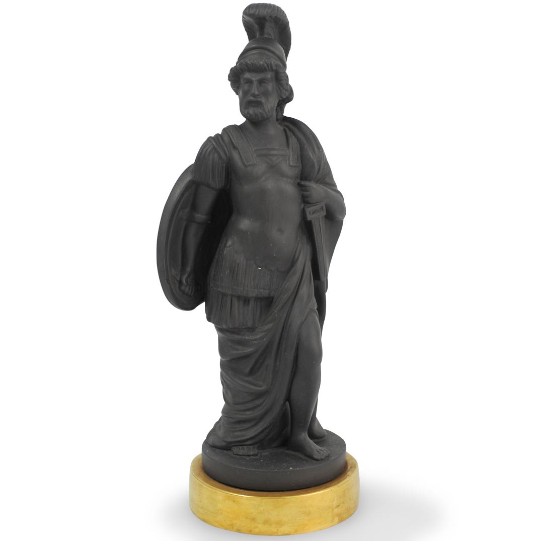 Mottahedeh Porcelain Figurine: DESCRIPTION: An Italian Mottahedeh black basalt roman soldier figurine. Stamped on the underside. CIRCA: 20th Century ORIGIN: Italy DIMENSIONS: H.10" x W. 4"Ã‚ CONDITION: Great condition. See lot d
