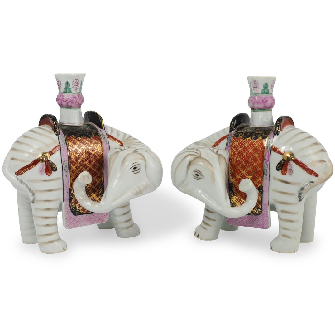 Pair Mottahedeh Elephant Candleholders (1 of 6)