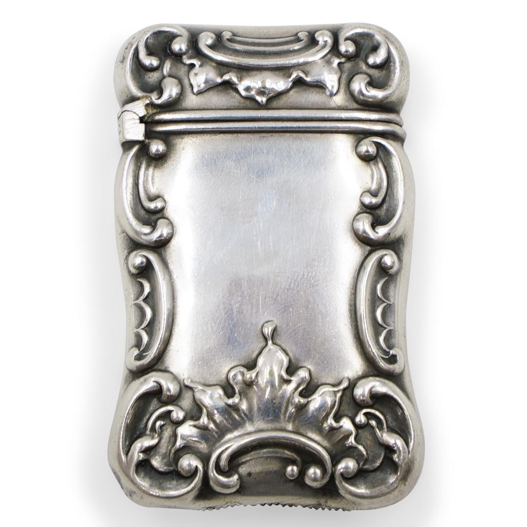 Silver Repousse Match Box Holder (1 of 4)