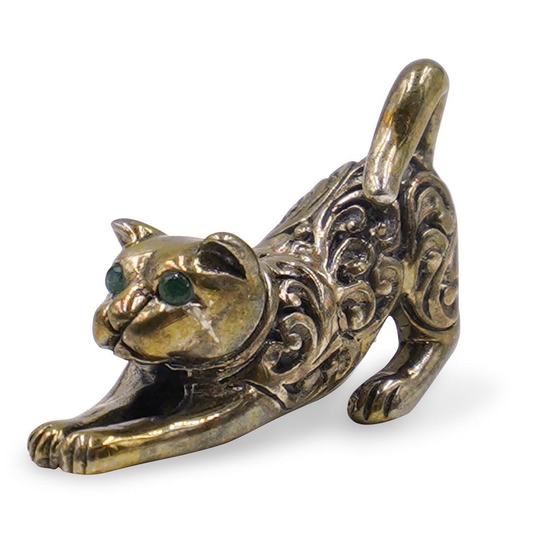 Miniature Sterling Silver Cat Figurine (1 of 3)