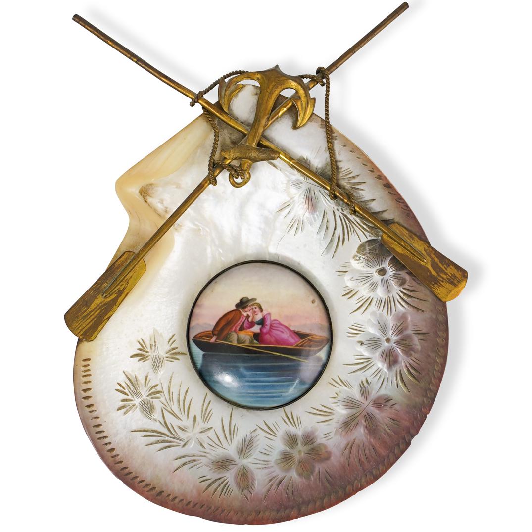 Antique Carved Shell Wall Plaque (1 of 3)