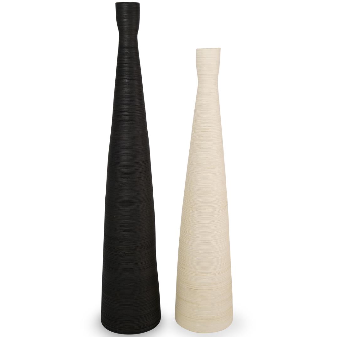 (2 Pc) Rina Menardi Ceramic Flute Vases (1 of 6)