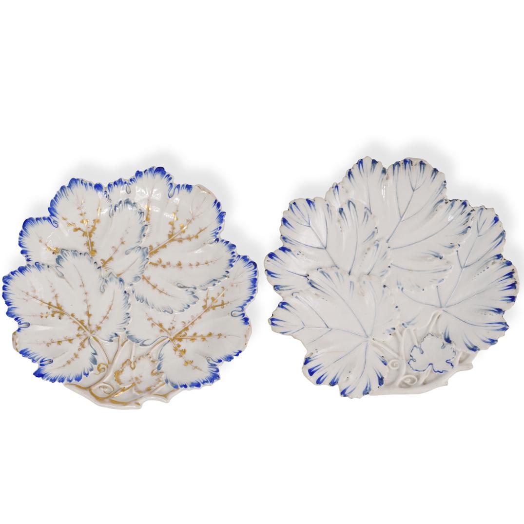 (2 Pc) KPM Porcelain Leaf Shaped Plates (1 of 3)
