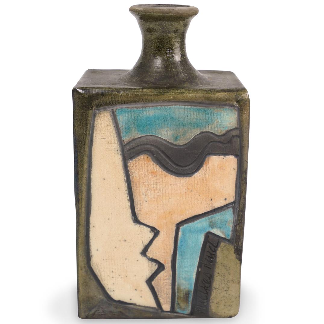 Linda Mielke Cubist Raku Vase (1 of 5)