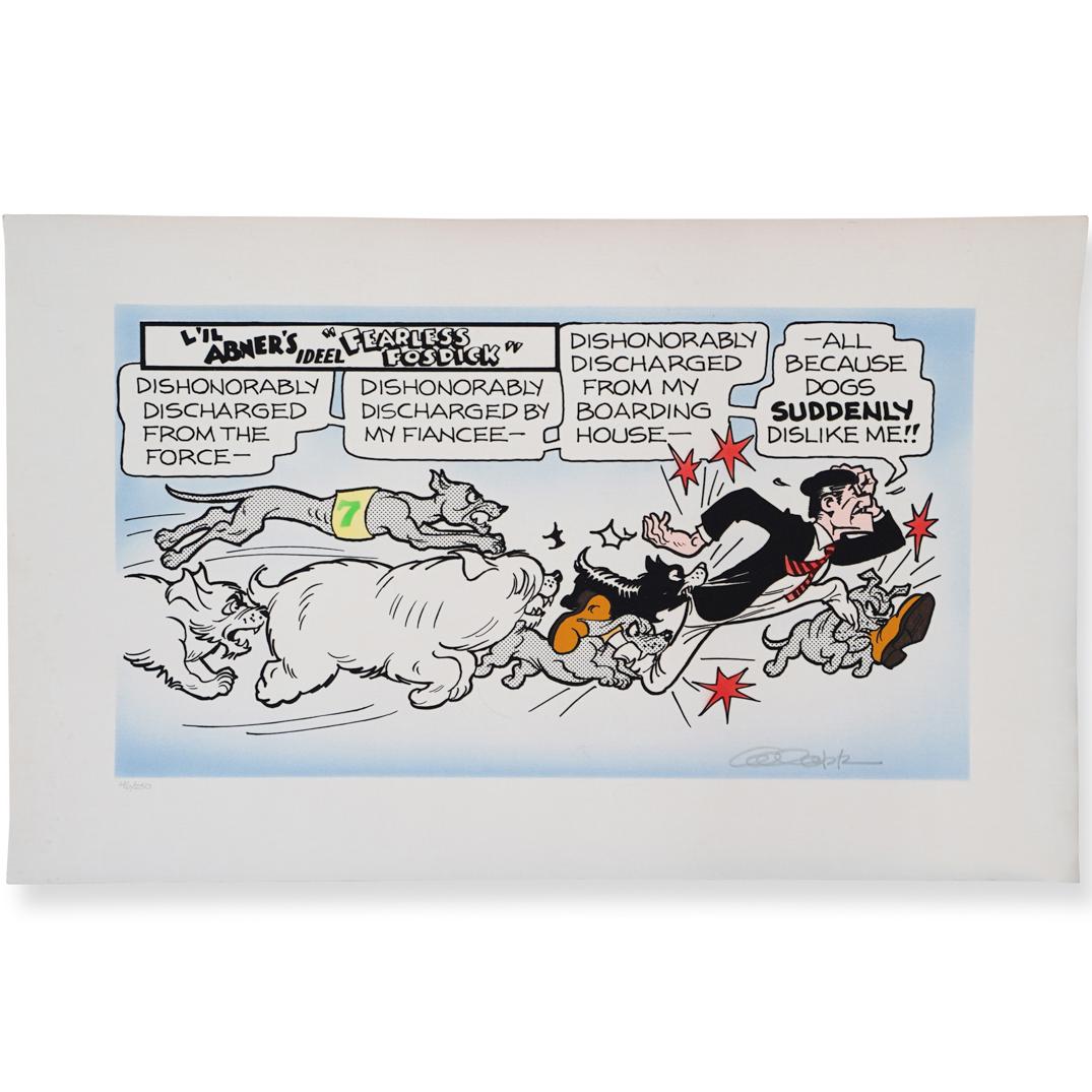Al Capp Limited Edition Serigraph: DESCRIPTION: A limited edition color serigraph on linen paper by illustrator Al Capp (1909-1970). Depicts Lil Abner comically illustration. Signed, dated and numbered "46/250". CIRCA: 1970s ORIGIN: US