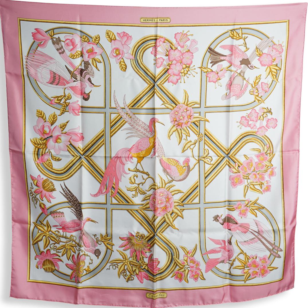 Hermes pink hotsell silk scarf