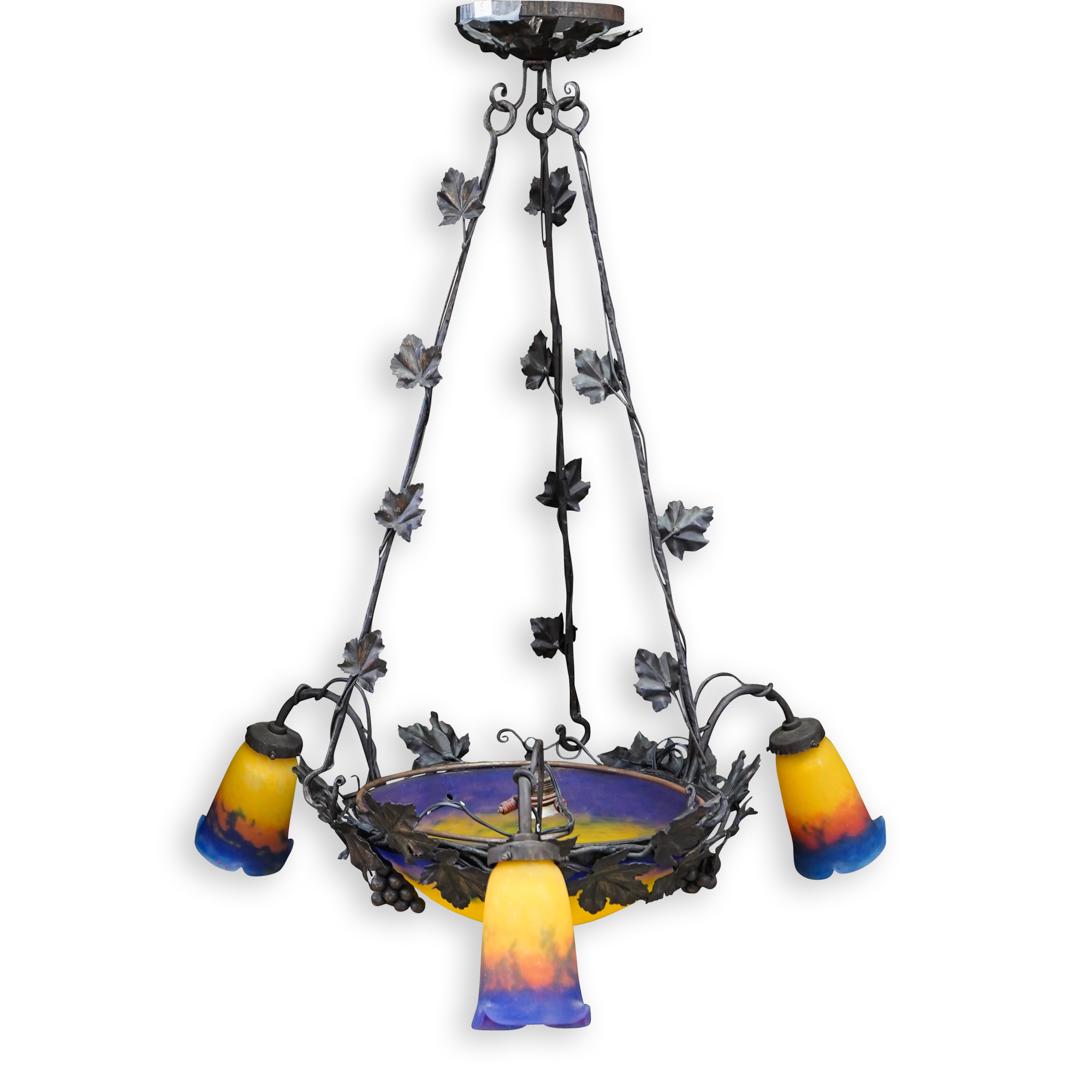 Muller Freres Luneville Art Nouveau Chandelier (1 of 7)