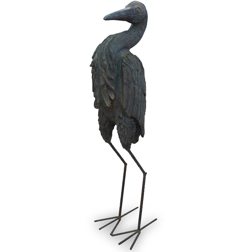 Casted Composite Heron Sculpture (1 of 5)