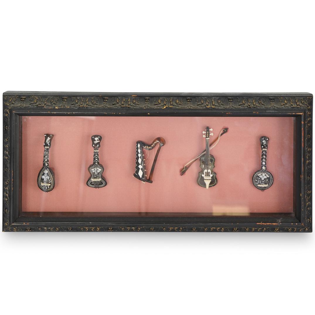 (5 Pc) Chinese Carved Miniature Musical Instruments (1 of 5)