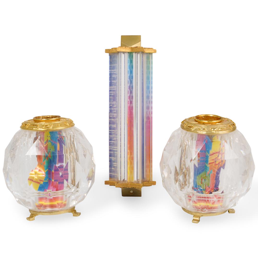 (3 Pc) Limited Edition Mezuzah and Candleholders (1 of 6)