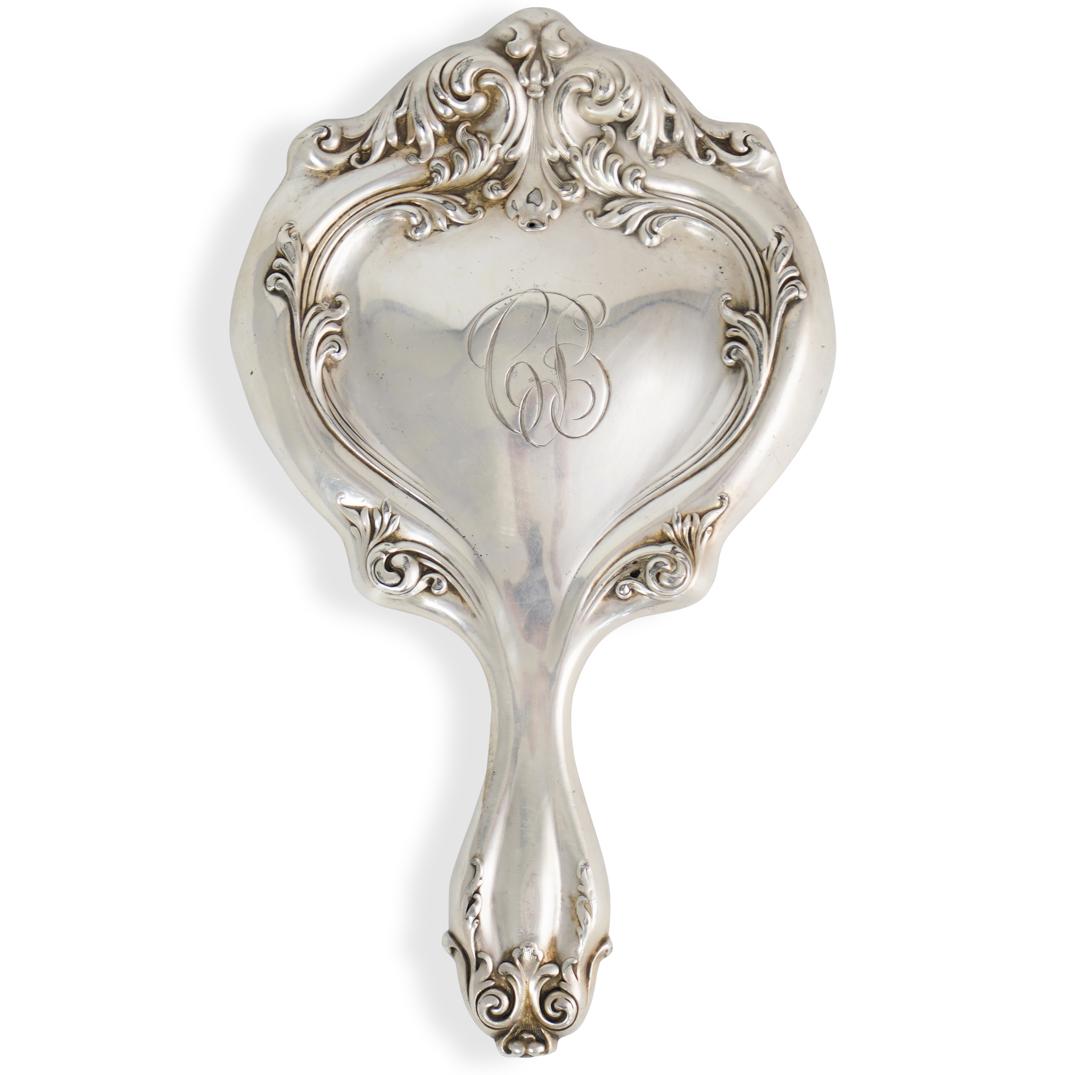 Silver Plated Art Nouveau Repousse Vanity Mirror (1 of 4)
