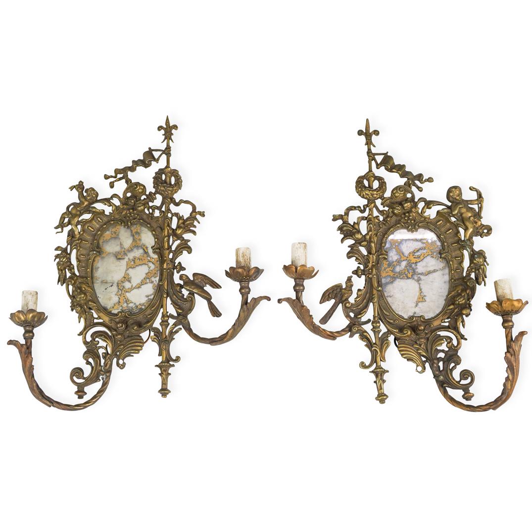 Pair of Bronze Figural Sconces (1 of 7)