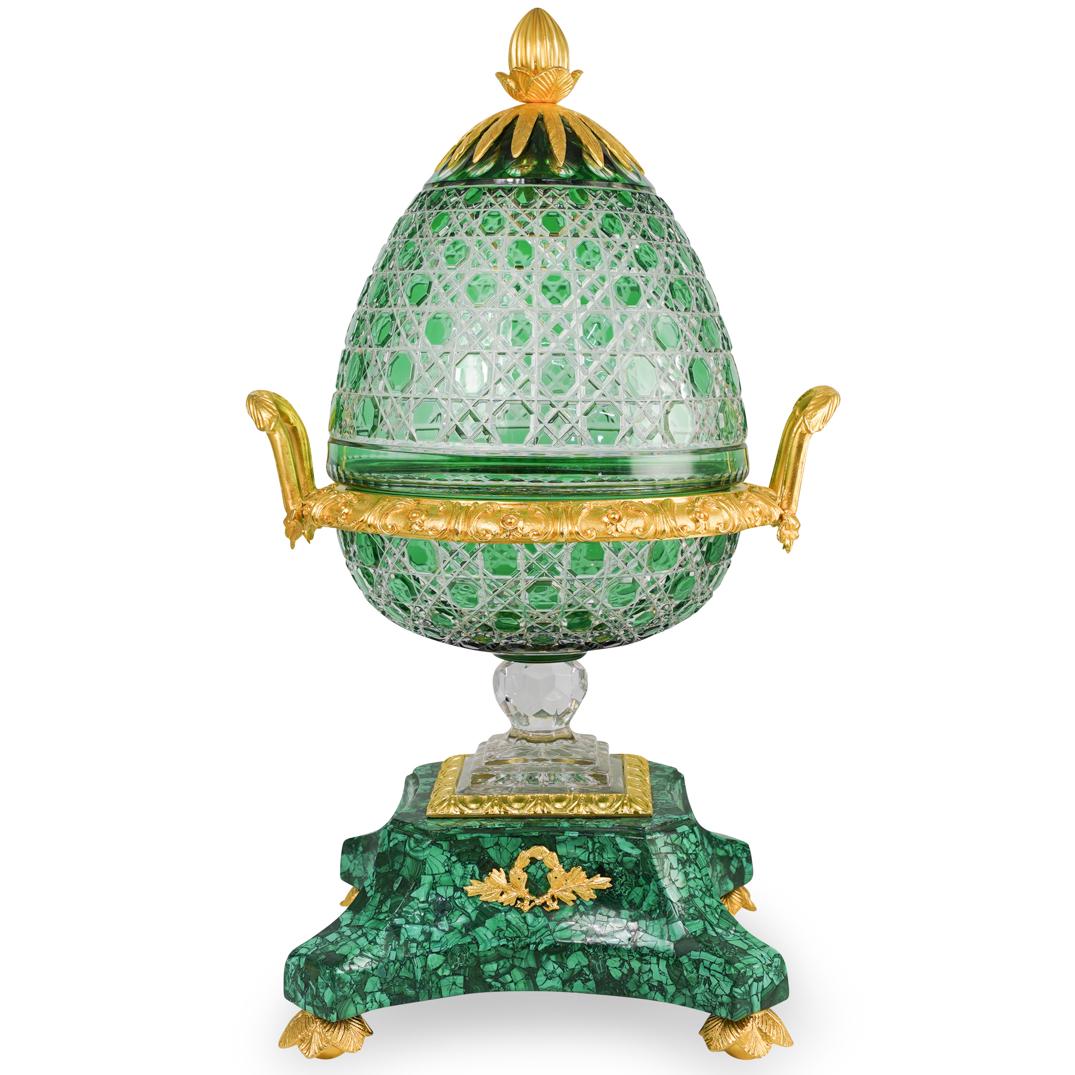 Imperial Style Crystal, Bronze and Malachite Urn (1 of 8)