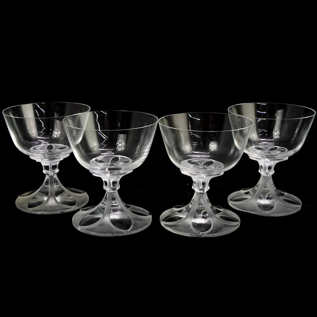 (4 Pc) Lalique Crystal Sherbet Glasses (1 of 3)