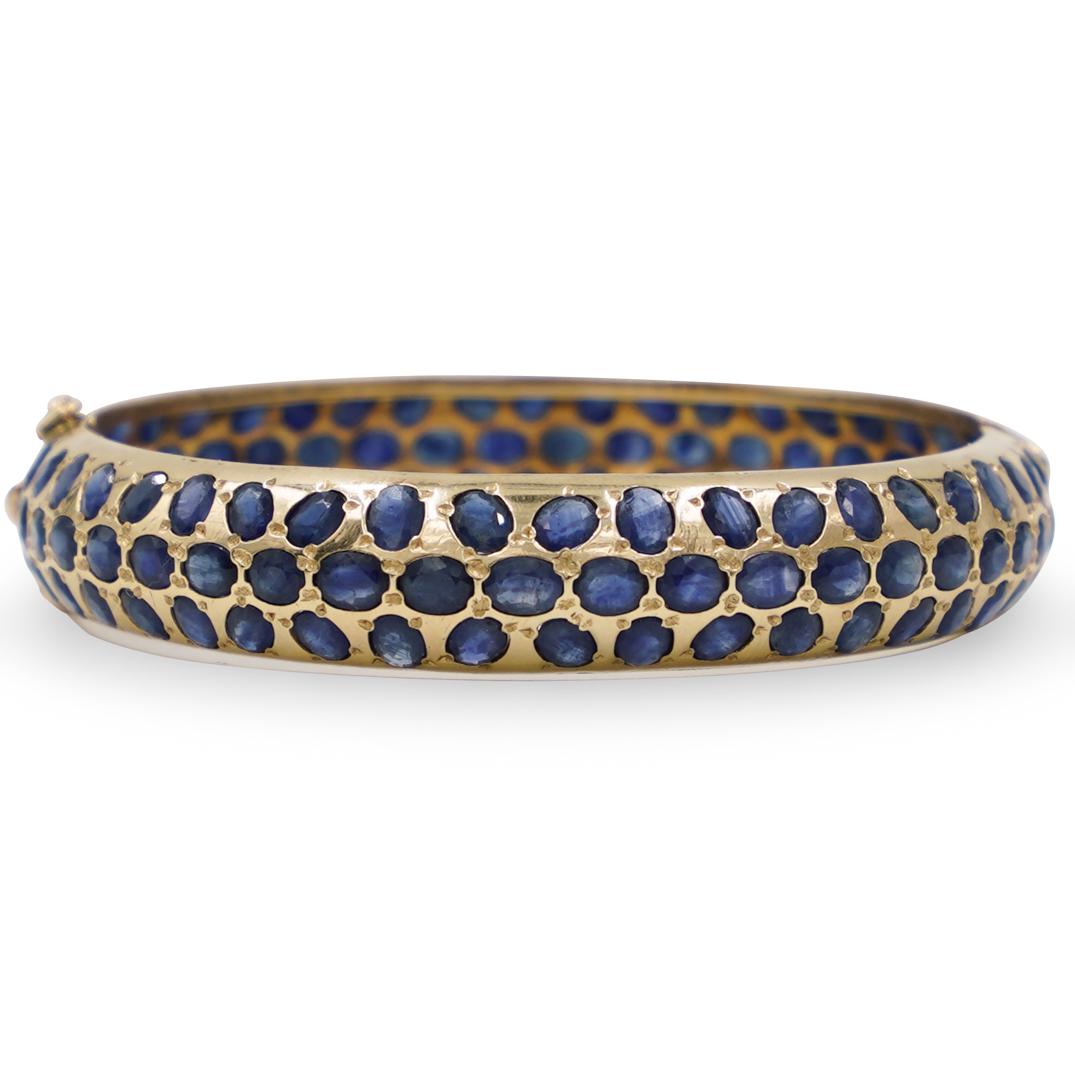 14k Gold and Sapphire Bangle Bracelet (1 of 5)