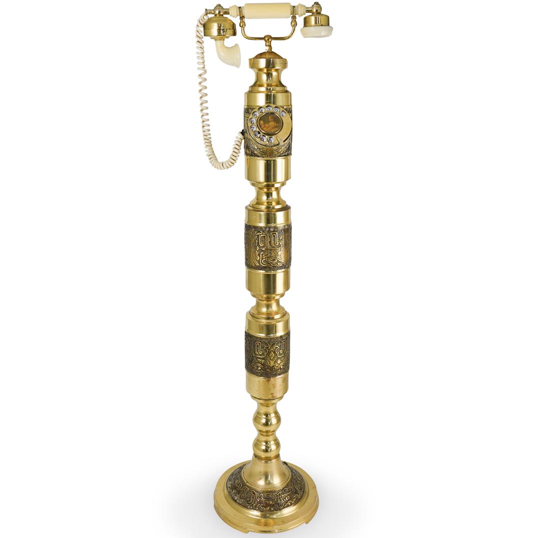 Vintage French Solid Brass Telephone (1 of 7)