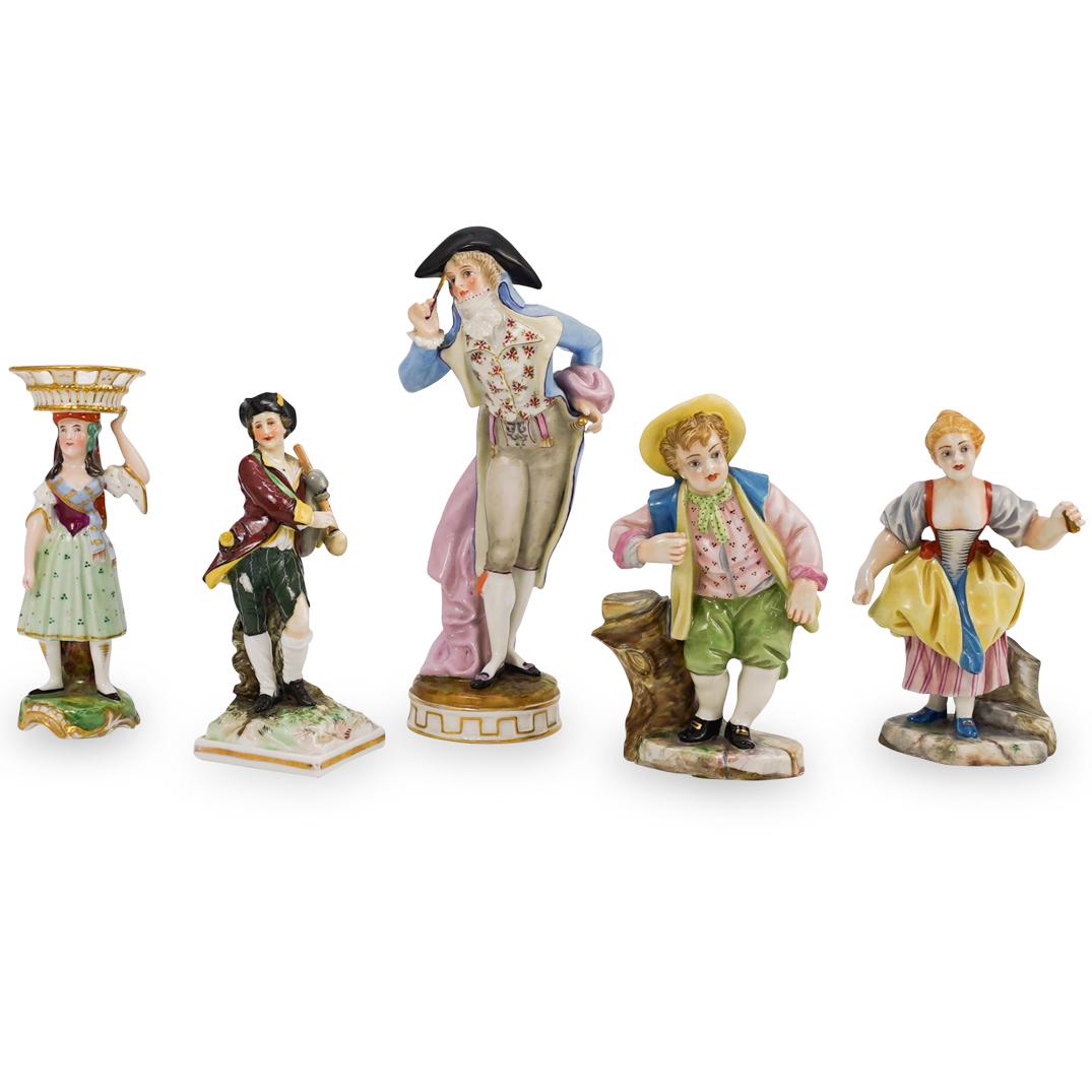 (5 Pc) Continental Porcelain Figurines (1 of 8)