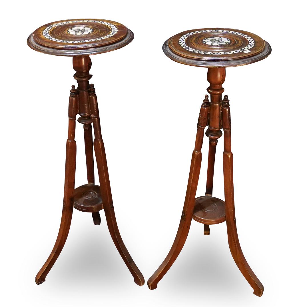 Pair of Moroccan Wood Inlaid Tables (1 of 5)